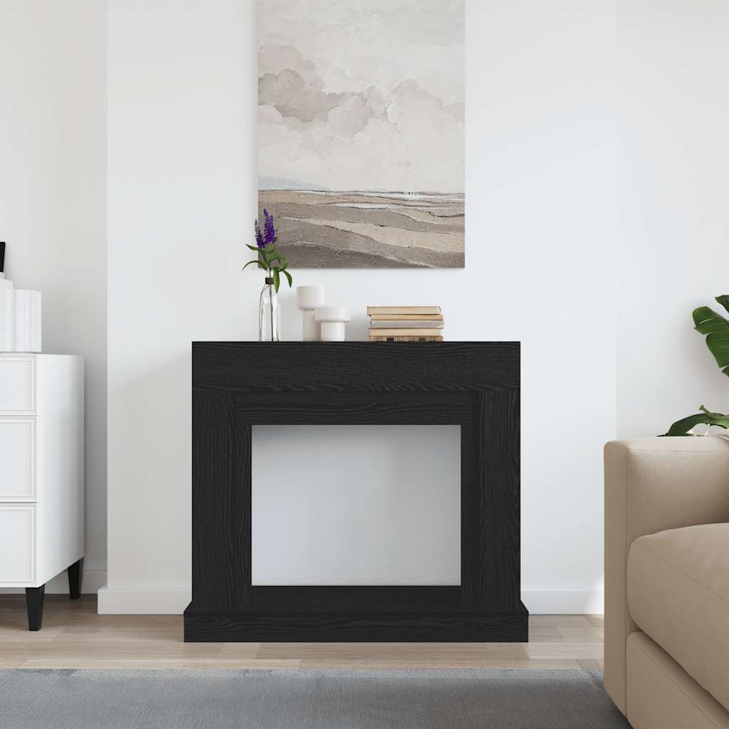 Kaminumrandung Schwarz Eichen-Optik 100x30x87,5cm Holzwerkstoff