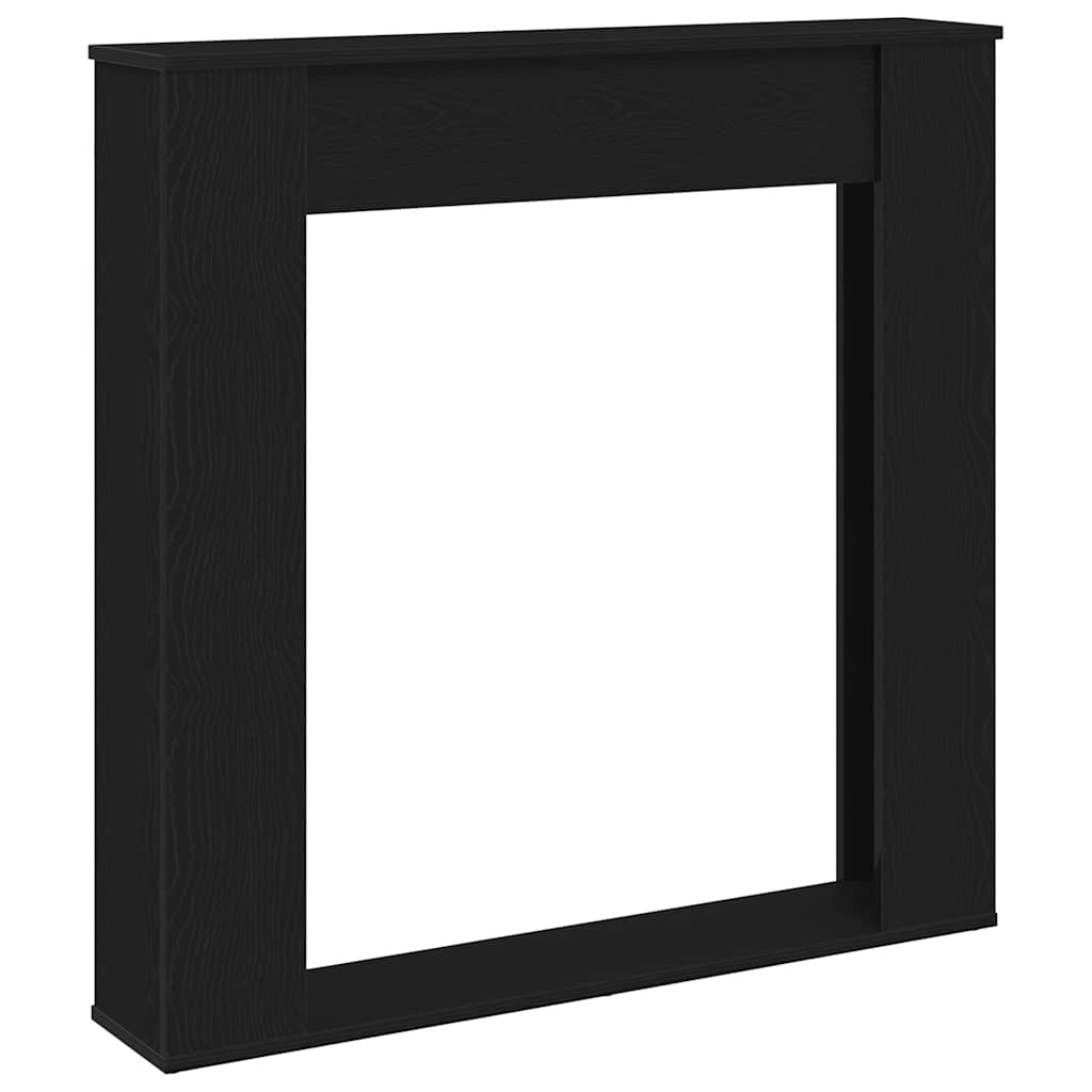 Kaminumrandung Schwarz Eichen-Optik 100x20x100 cm Holzwerkstoff
