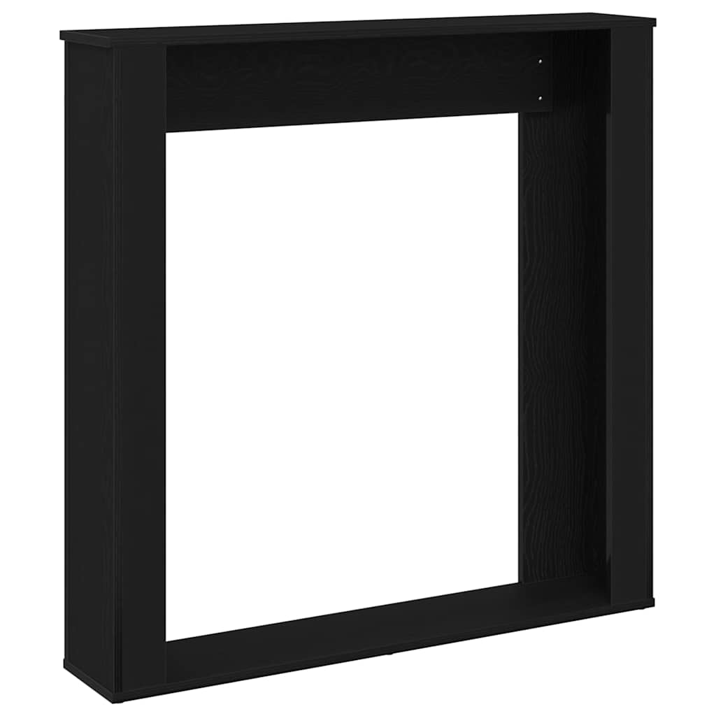 Kaminumrandung Schwarz Eichen-Optik 100x20x100 cm Holzwerkstoff