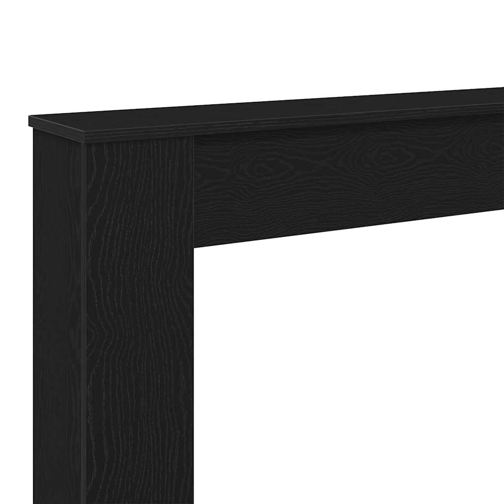 Kaminumrandung Schwarz Eichen-Optik 100x20x100 cm Holzwerkstoff