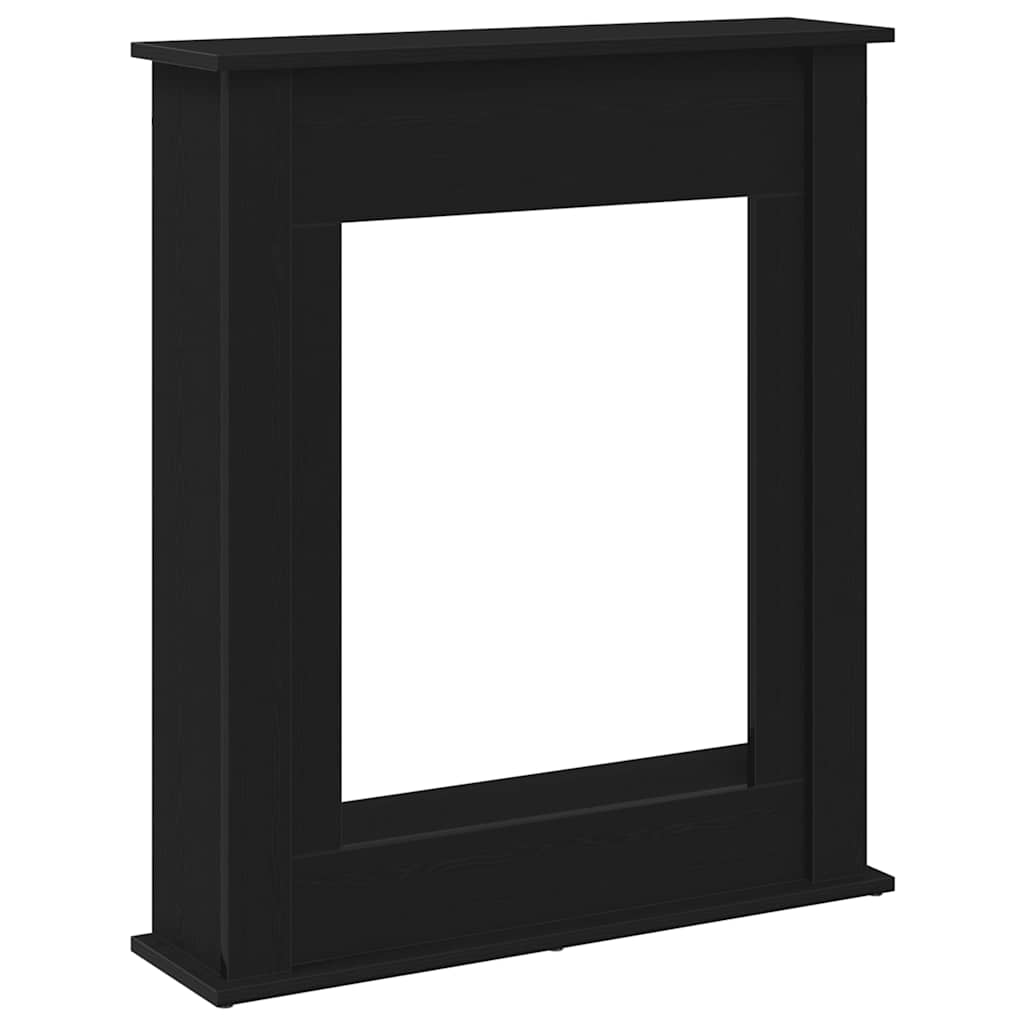 Kaminumrandung Schwarz Eichen-Optik 75x20x87,5 cm Holzwerkstoff