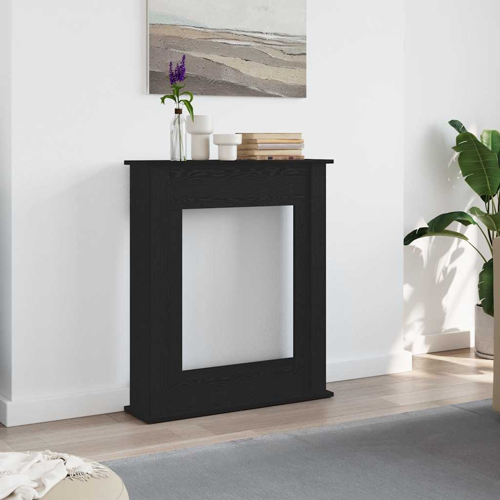 Kaminumrandung Schwarz Eichen-Optik 75x20x87,5 cm Holzwerkstoff