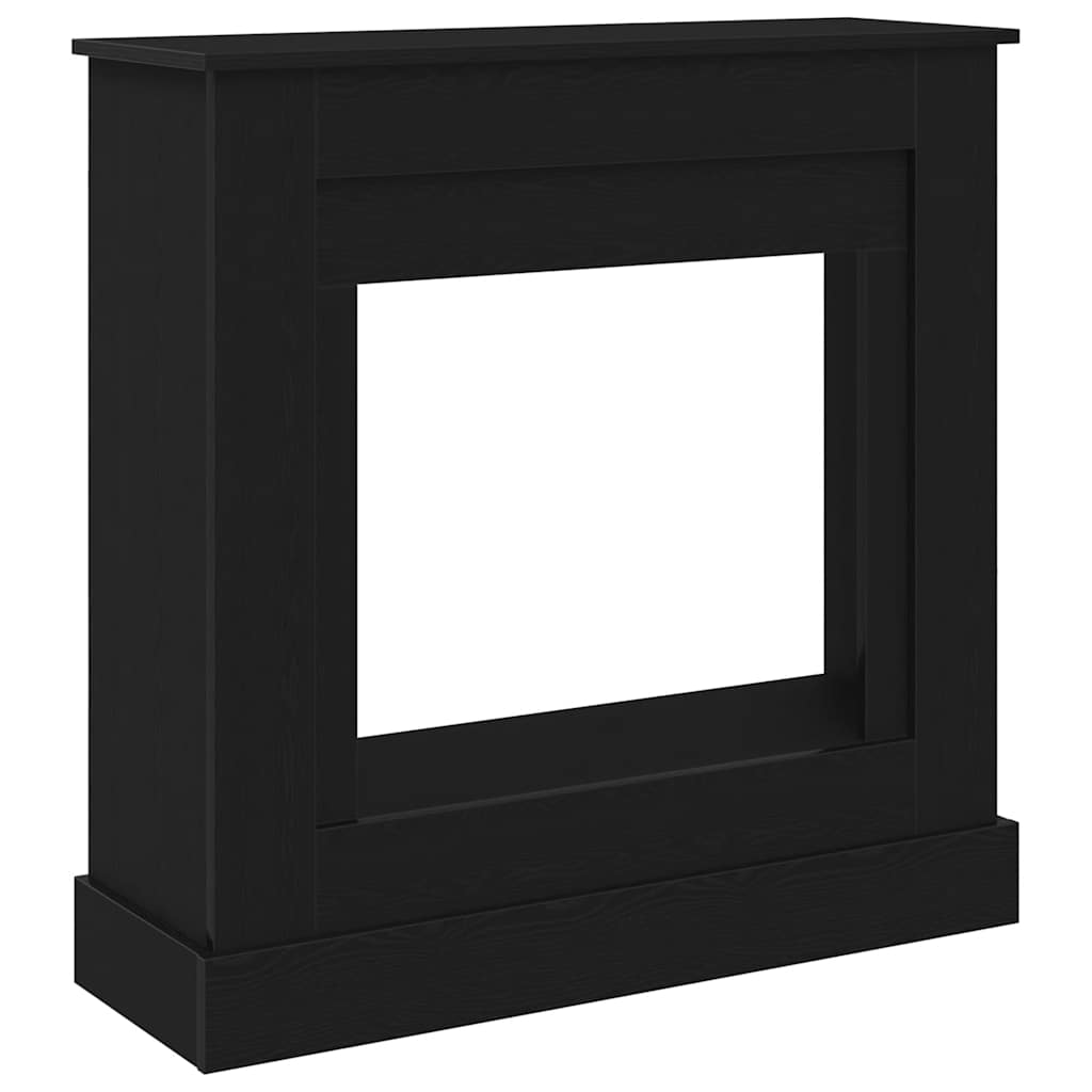 Kaminumrandung Schwarz Eichen-Optik 90x30x90 cm Holzwerkstoff