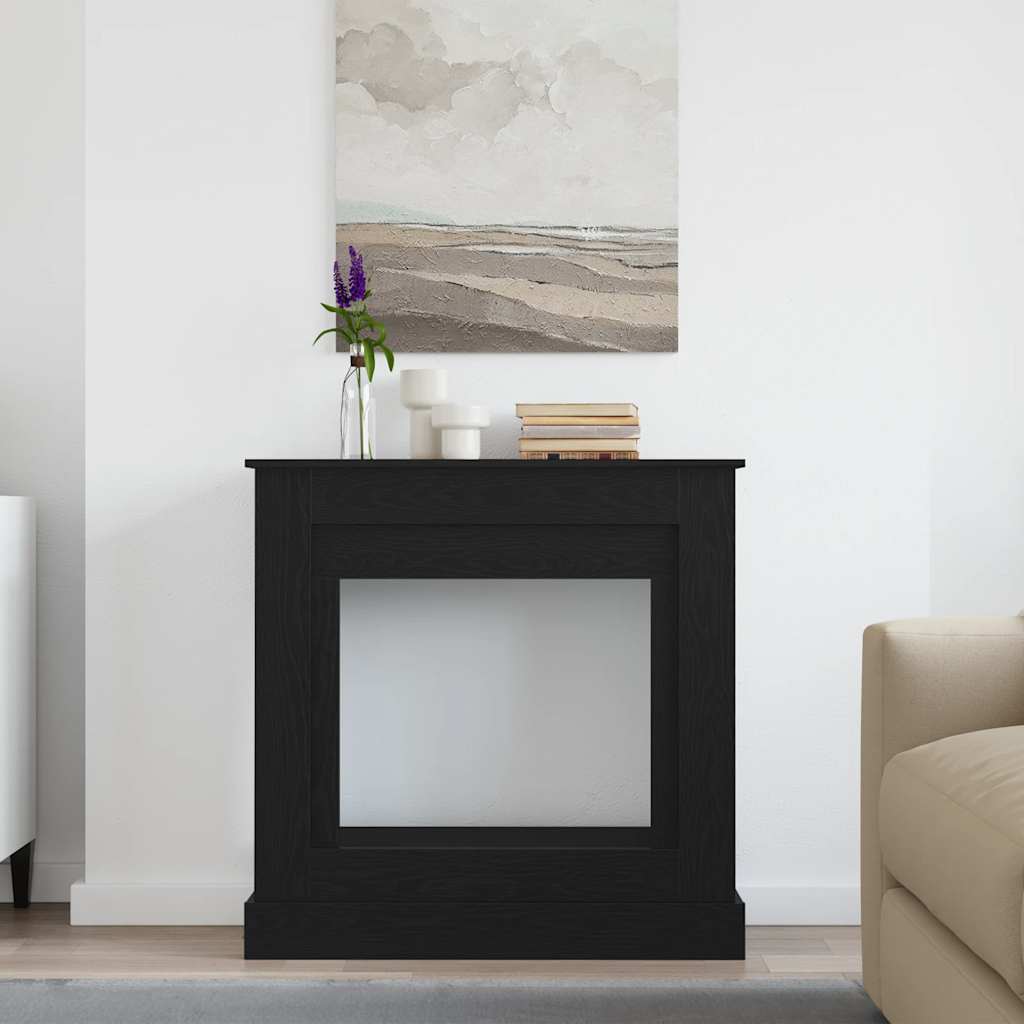 Kaminumrandung Schwarz Eichen-Optik 90x30x90 cm Holzwerkstoff
