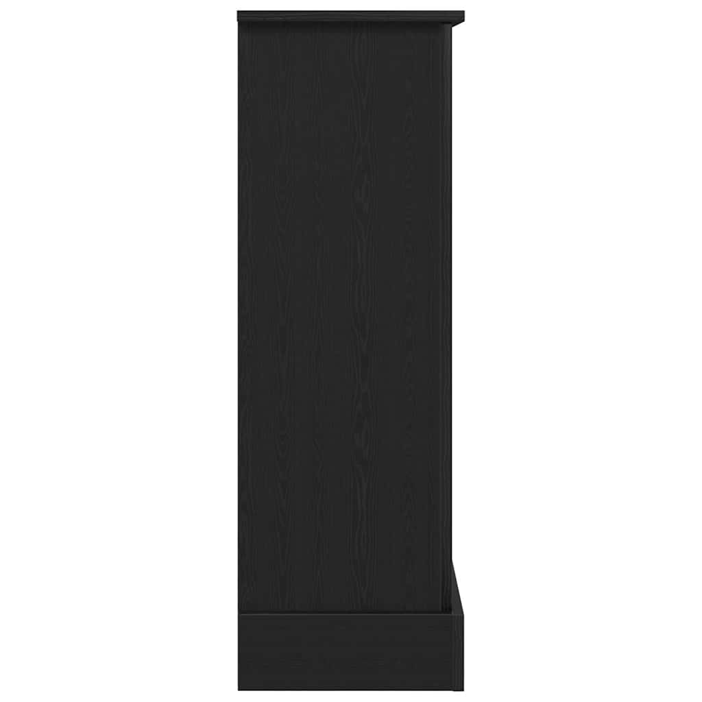 Kaminumrandung Schwarz Eichen-Optik 90x30x90 cm Holzwerkstoff