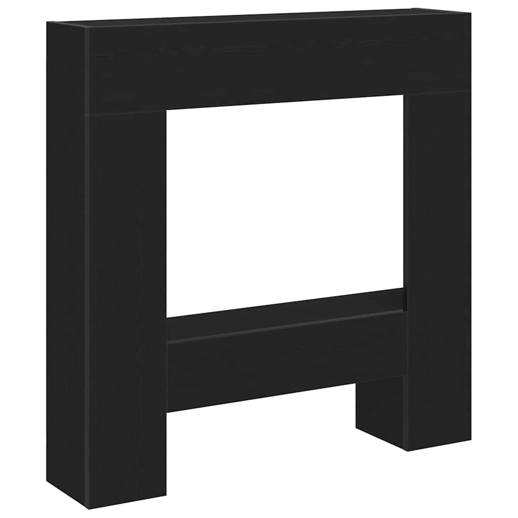 Kaminumrandung Schwarz Eichen-Optik 81x18x82 cm Holzwerkstoff