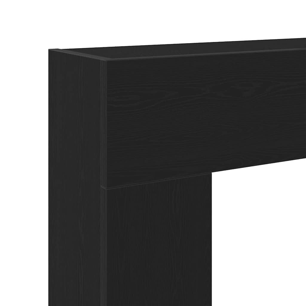Kaminumrandung Schwarz Eichen-Optik 81x18x82 cm Holzwerkstoff