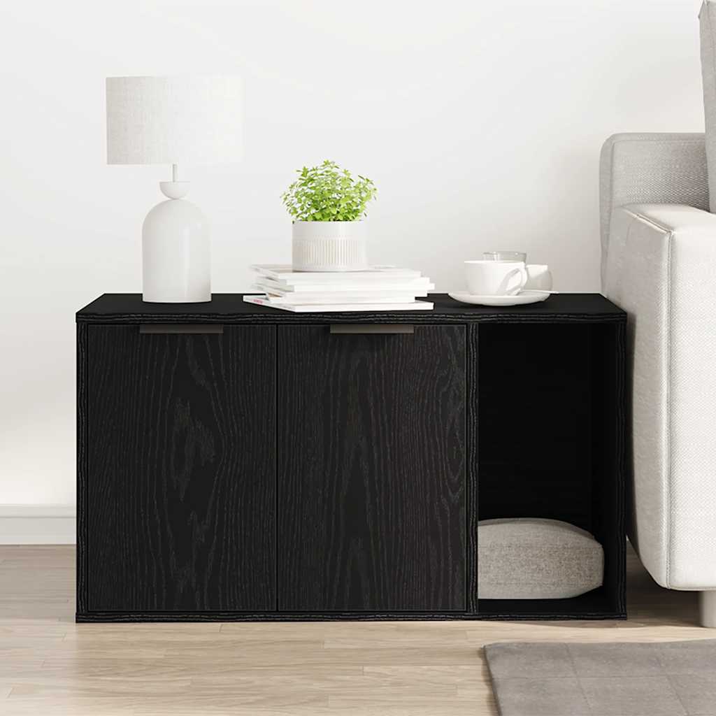 Katzentoilettengehäuse Schwarze Eiche 80 x 50 x 45 cm Holzwerkstoff