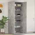 Schuhschrank mit Regal Grau 80 x 35,5 x 180 cm Holzwerkstoff