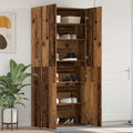 Schuhschrank mit Regal Braun 80 x 35,5 x 180 cm Holzwerkstoff