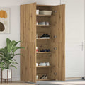 Schuhschrank mit Regal Braun 80 x 35,5 x 180 cm Holzwerkstoff