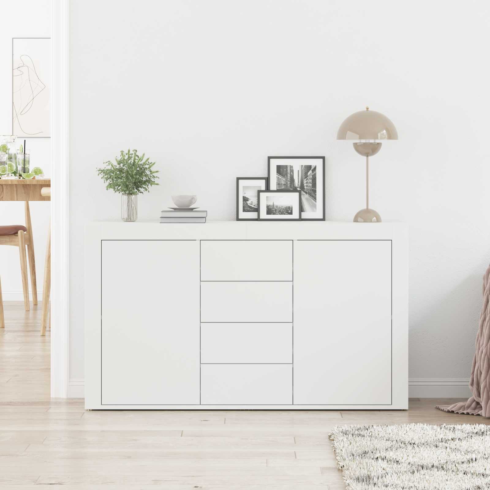 Sideboard mit Schubladen Weiß 120 x 36 x 69 cm Holzwerkstoff