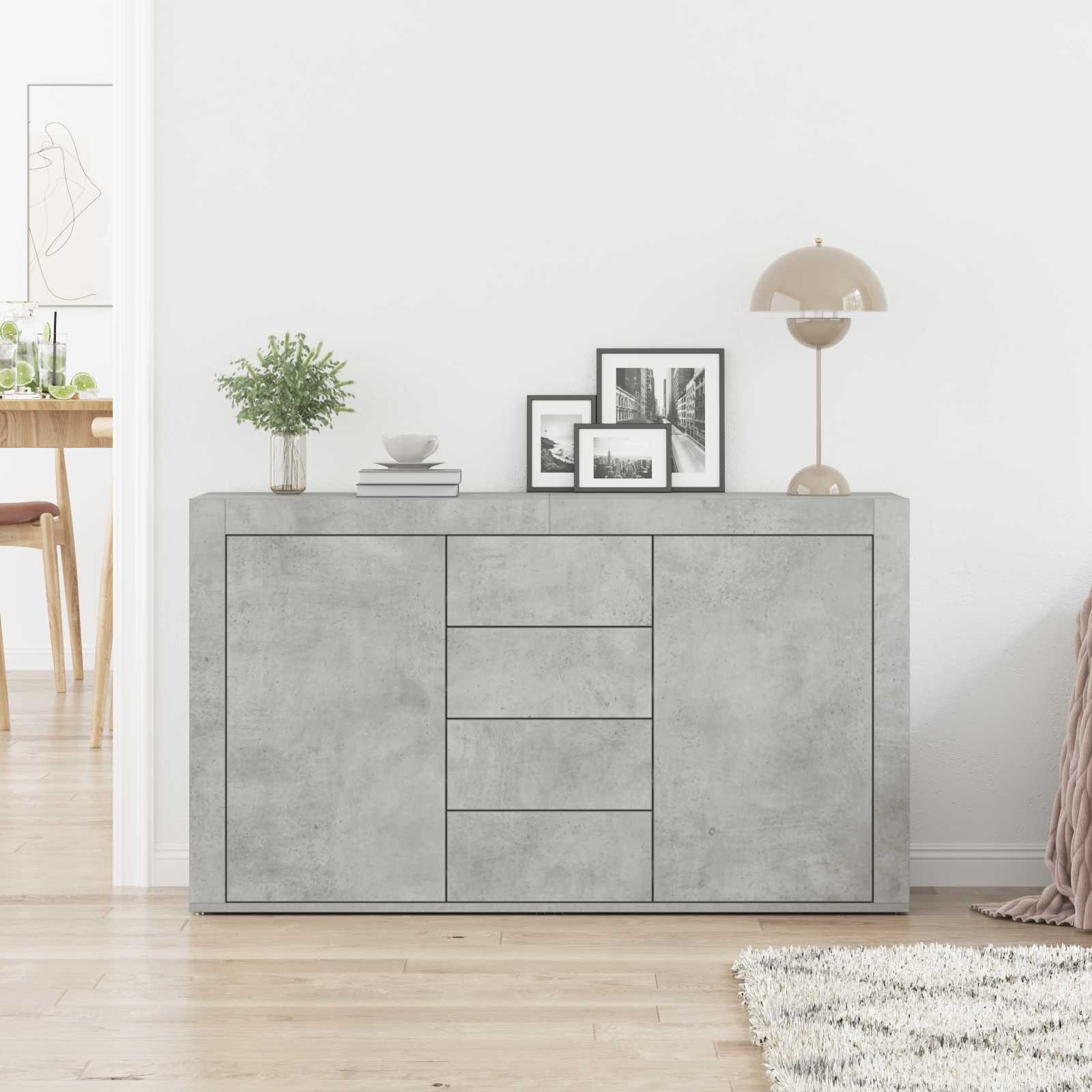 Sideboard Beton Grau 120 x 36 x 69 cm Holzwerkstoff