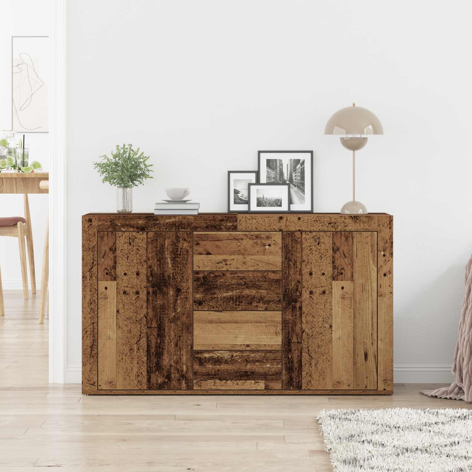 Sideboard mit Schubladen Altholz 120 x 36 x 69 cm Holzwerkstoff