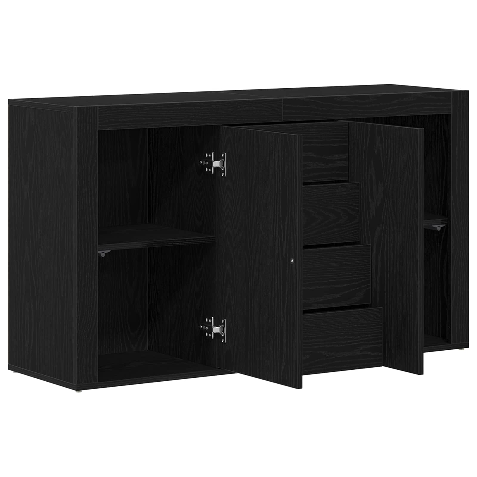 Sideboard Schwarz Eichen-Optik 120 x 36 x 69 cm Holzwerkstoff