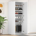 Schuhschrank mit Regal Weiß 80 x 39 x 178 cm Holzwerkstoff