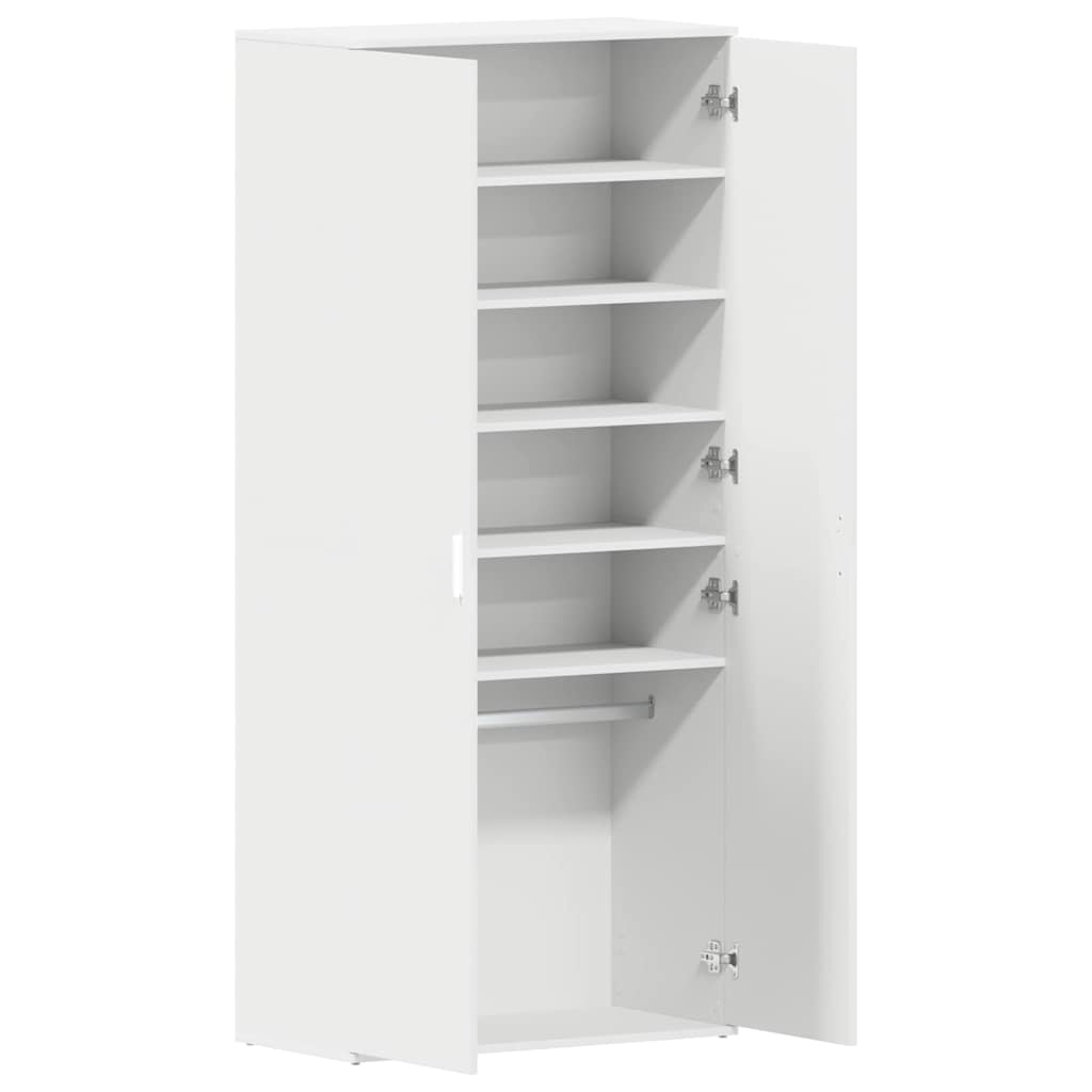 Schuhschrank mit Regal Weiß 80 x 39 x 178 cm Holzwerkstoff