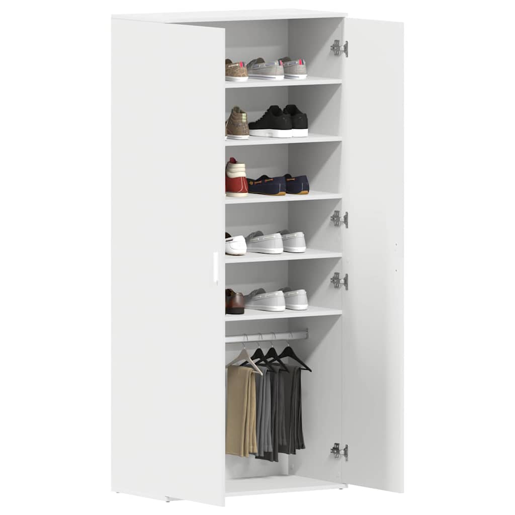 Schuhschrank mit Regal Weiß 80 x 39 x 178 cm Holzwerkstoff