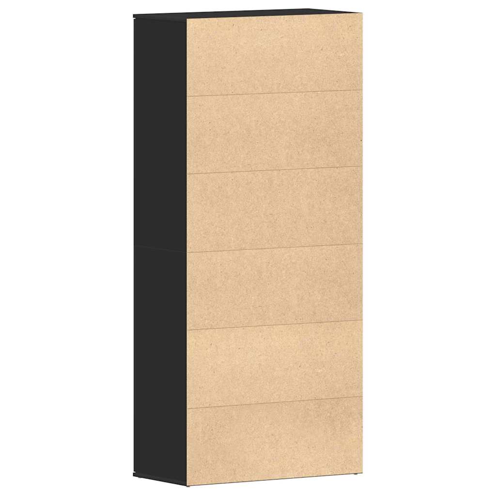 Schuhschrank mit Regal Schwarz 80 x 39 x 178 cm Holzwerkstoff