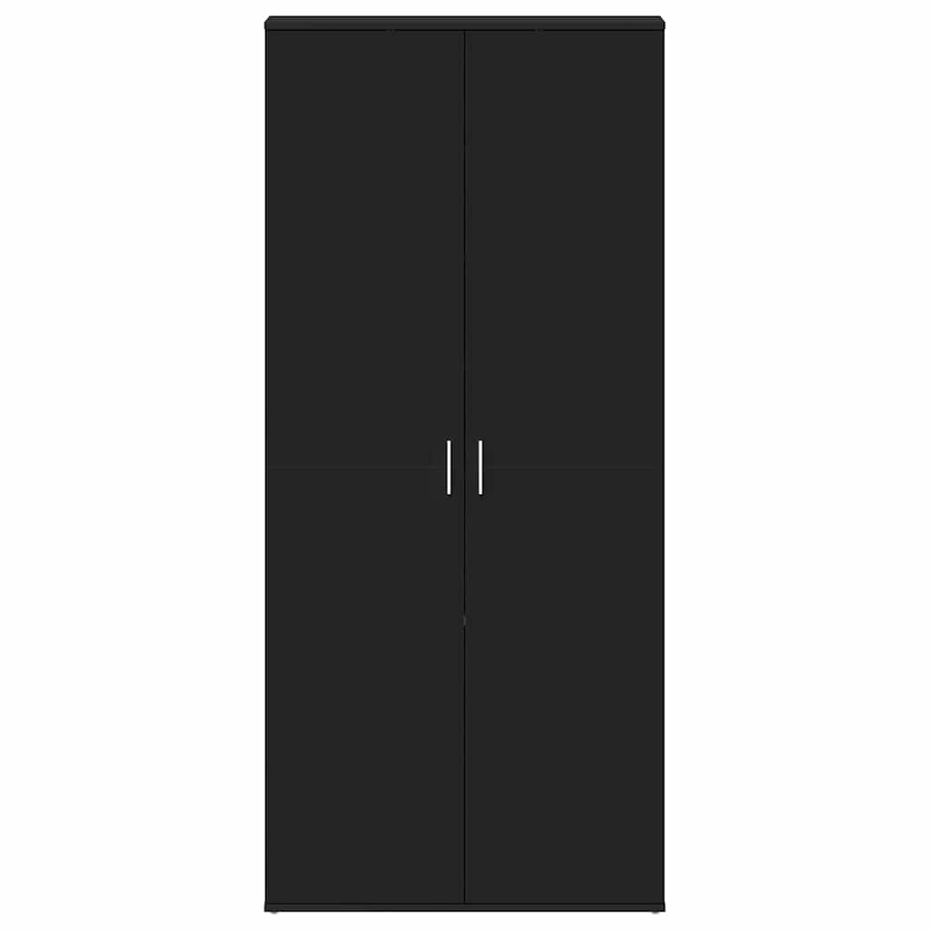 Schuhschrank mit Regal Schwarz 80 x 39 x 178 cm Holzwerkstoff