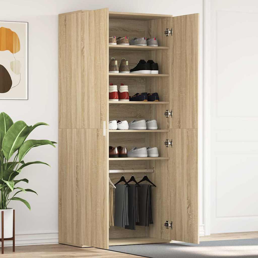 Schuhschrank Sonoma-Eiche 80 x 39 x 178 cm Holzwerkstoff