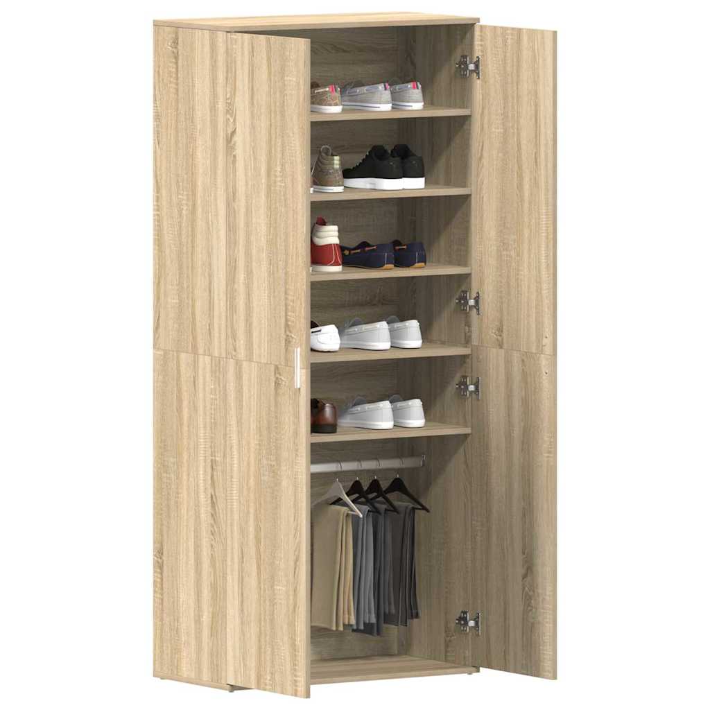 Schuhschrank Sonoma-Eiche 80 x 39 x 178 cm Holzwerkstoff