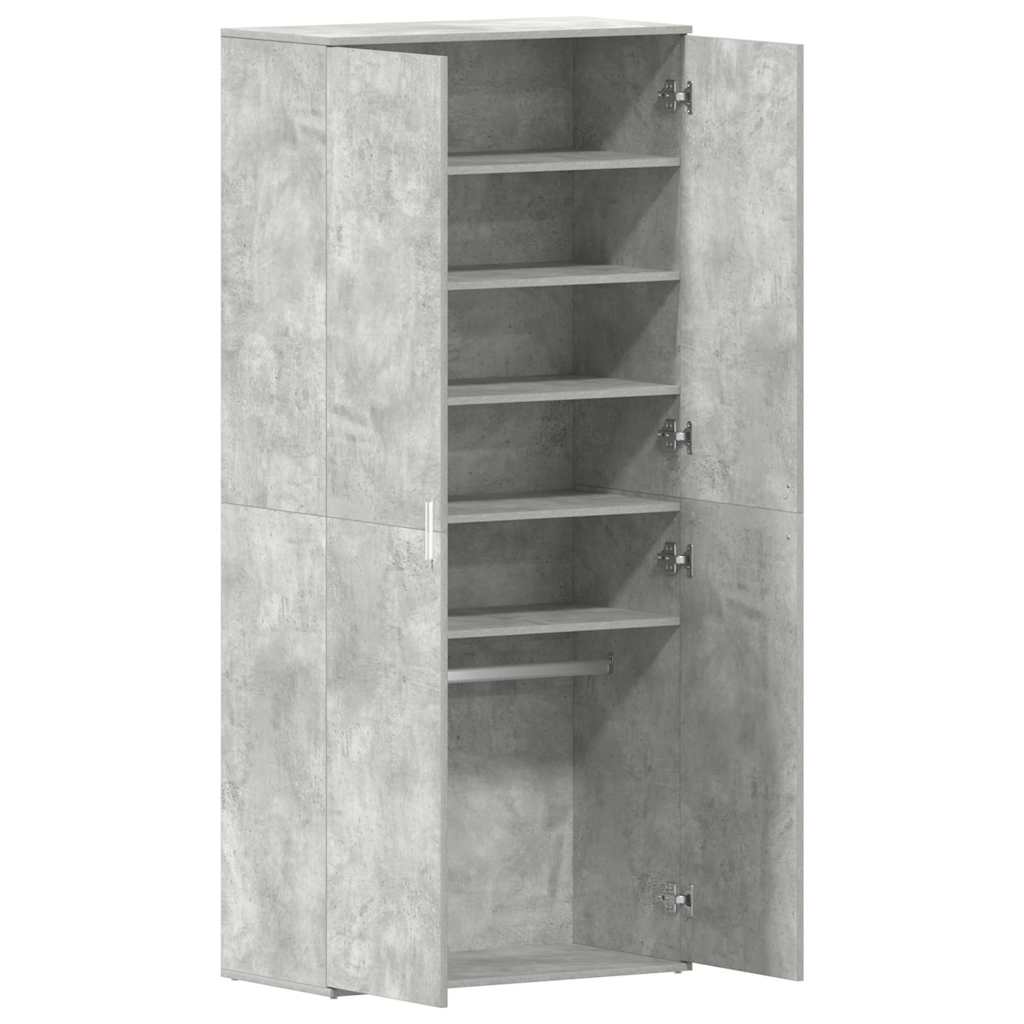 Schuhschrank mit Tür Beton Grau 80 x 39 x 178 cm Holzwerkstoff