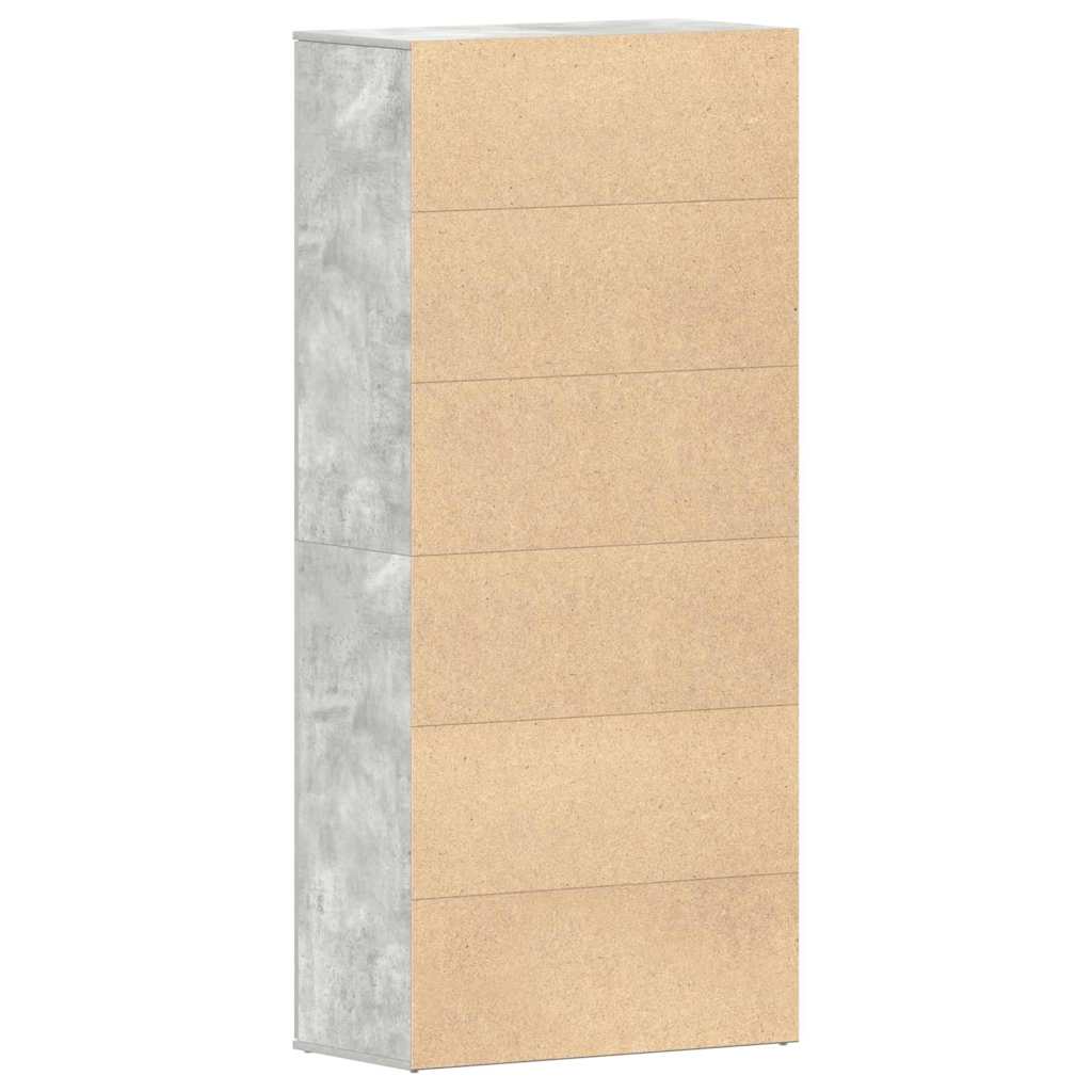 Schuhschrank mit Tür Beton Grau 80 x 39 x 178 cm Holzwerkstoff