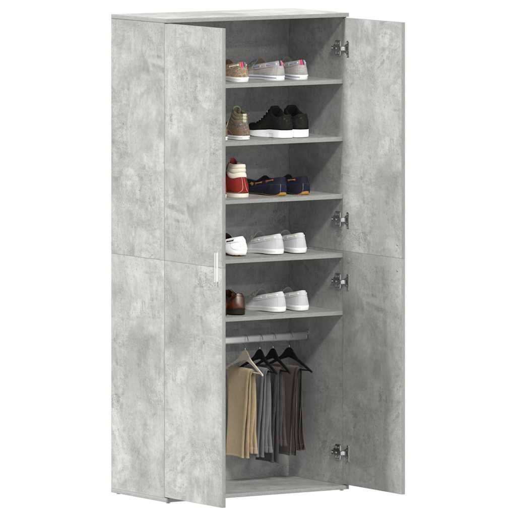 Schuhschrank mit Tür Beton Grau 80 x 39 x 178 cm Holzwerkstoff