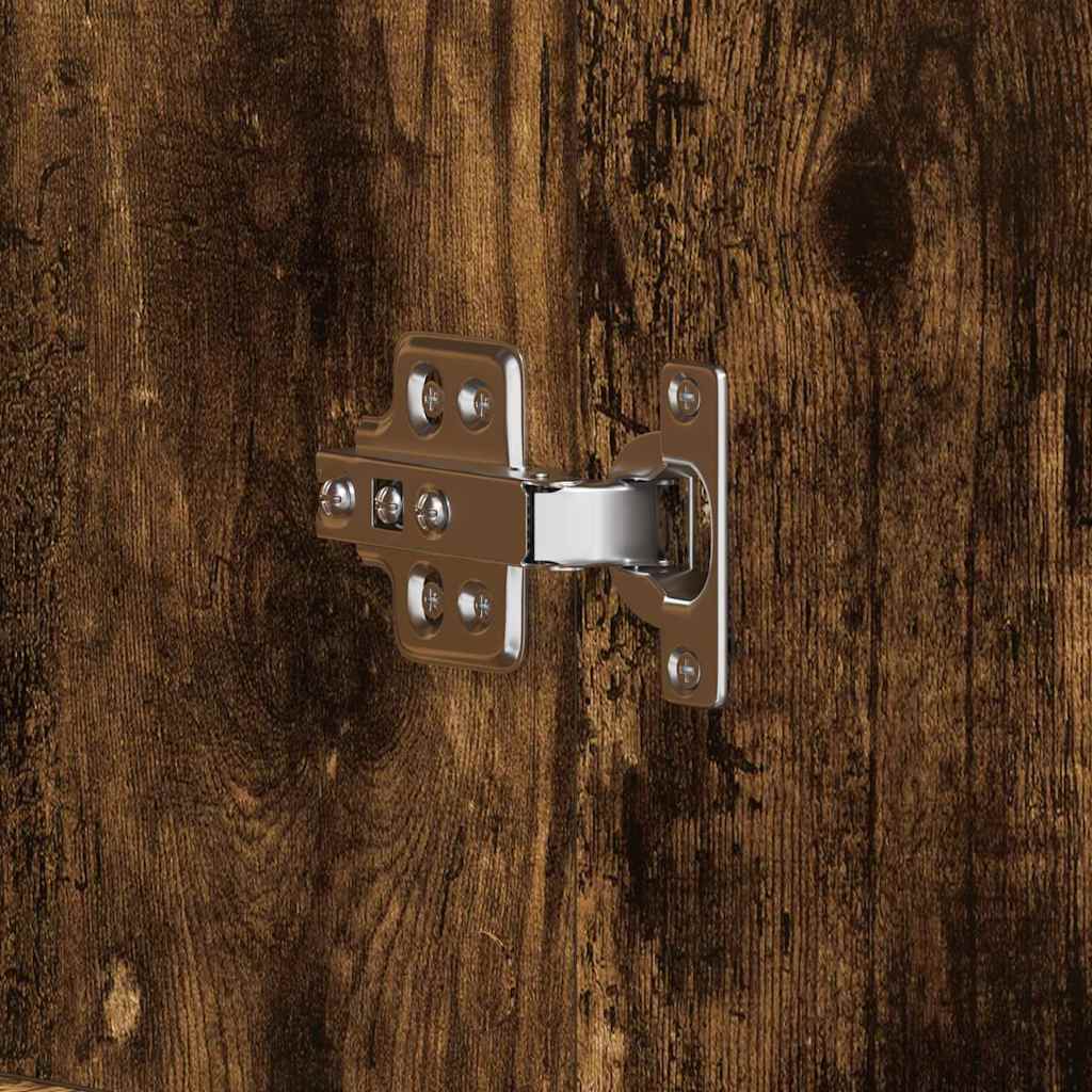 Schuhschrank Geräucherte Eiche 80 x 39 x 178 cm Holzwerkstoff