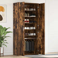 Schuhschrank Geräucherte Eiche 80 x 39 x 178 cm Holzwerkstoff