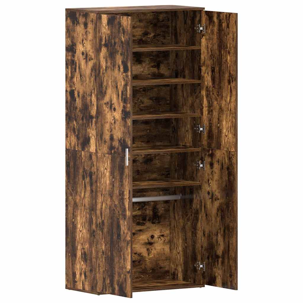 Schuhschrank Geräucherte Eiche 80 x 39 x 178 cm Holzwerkstoff