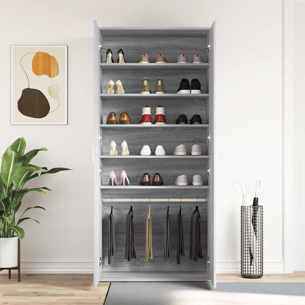 Schuhschrank Graues Sonoma 80 x 39 x 178 cm Holzwerkstoff