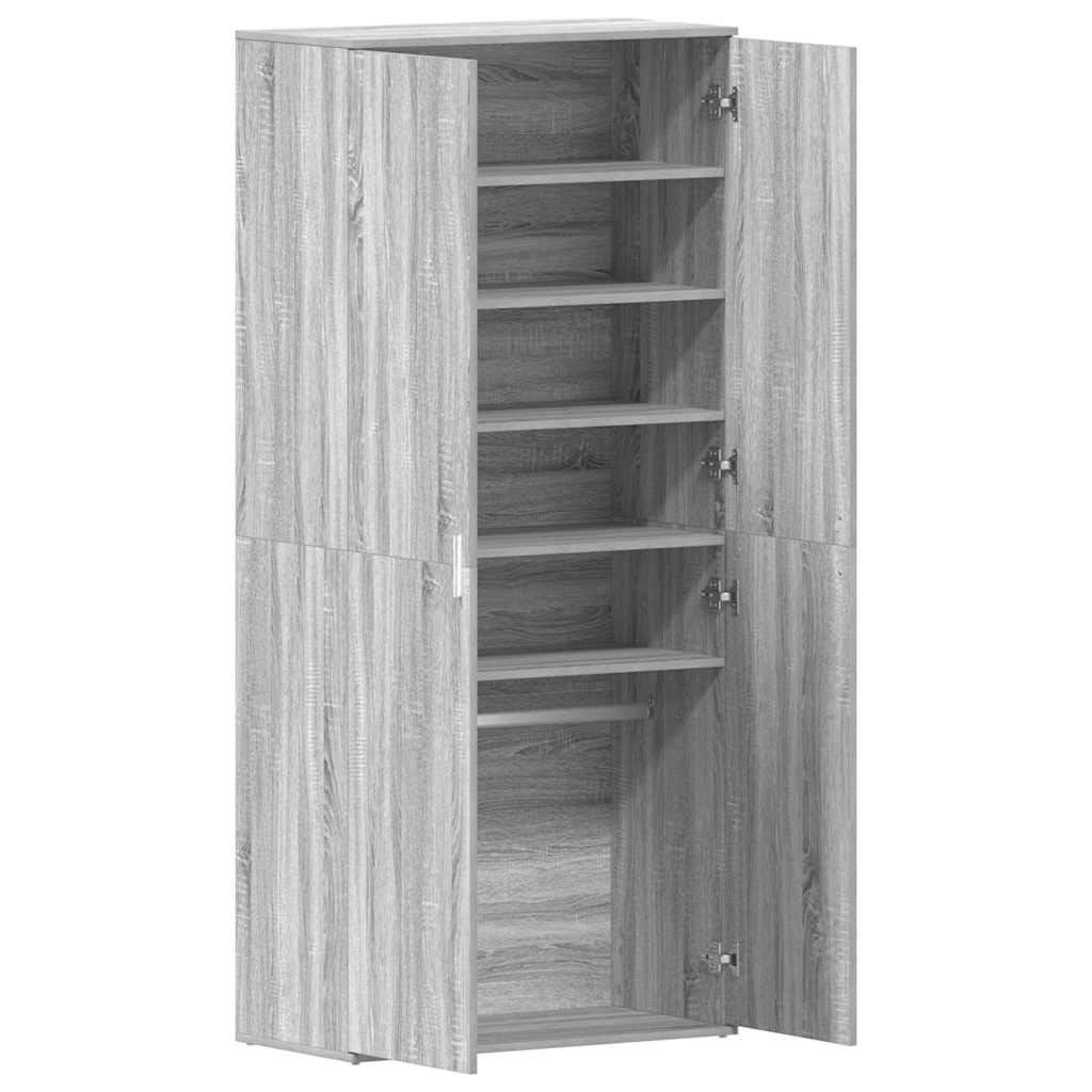 Schuhschrank Graues Sonoma 80 x 39 x 178 cm Holzwerkstoff