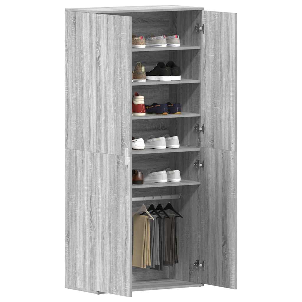 Schuhschrank Graues Sonoma 80 x 39 x 178 cm Holzwerkstoff