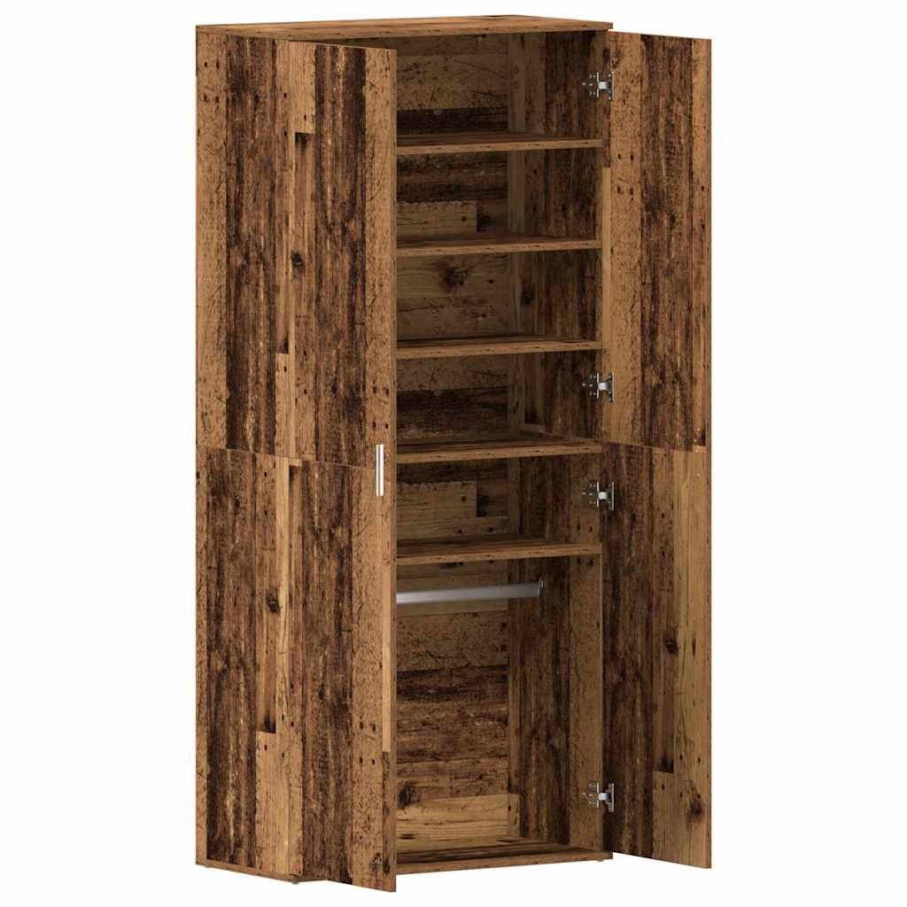 Schuhschrank mit Regal Altholz 80 x 39 x 178 cm Holzwerkstoff