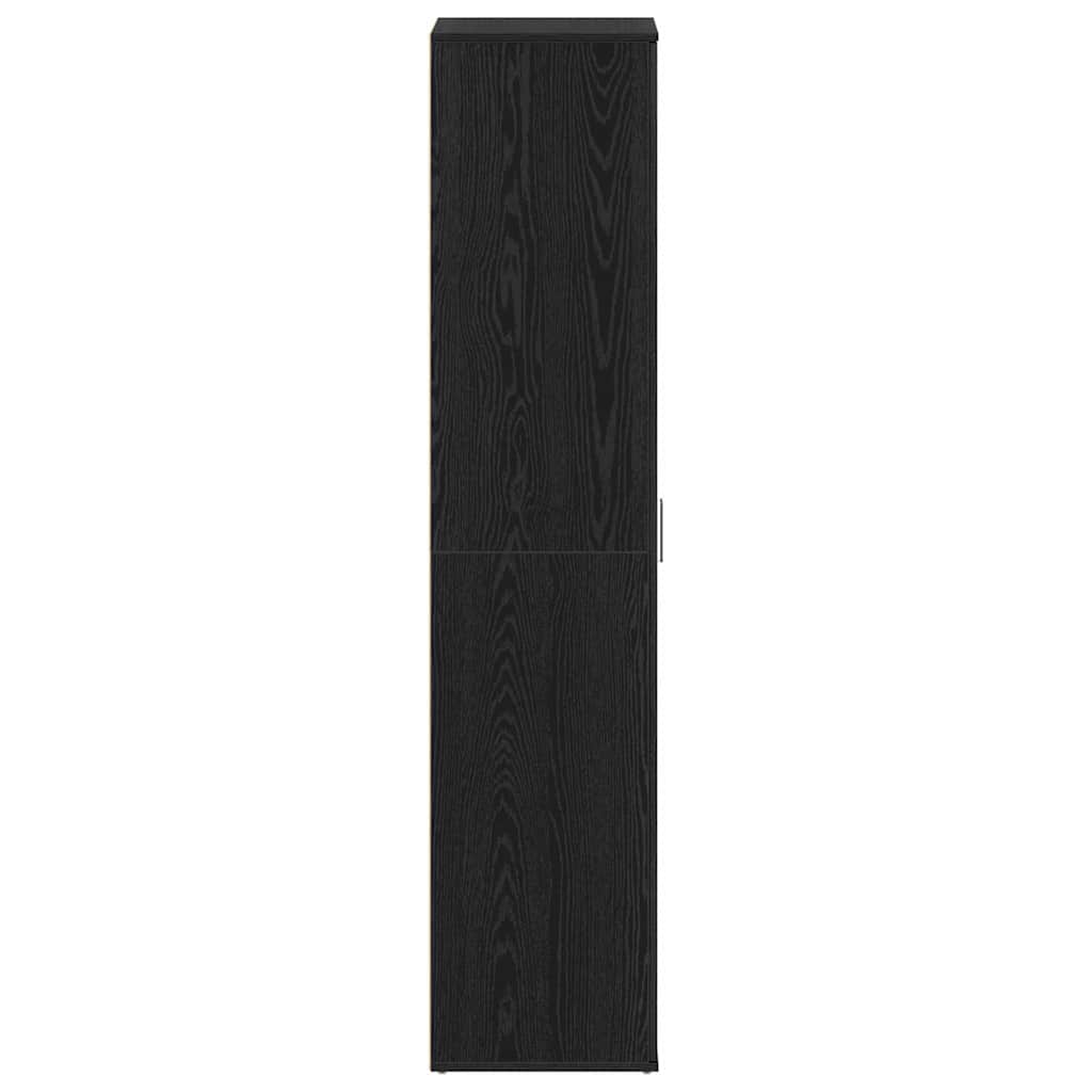 Schuhschrank mit Regal Schwarz Eichen-Optik 80 x 39 x 178 cm