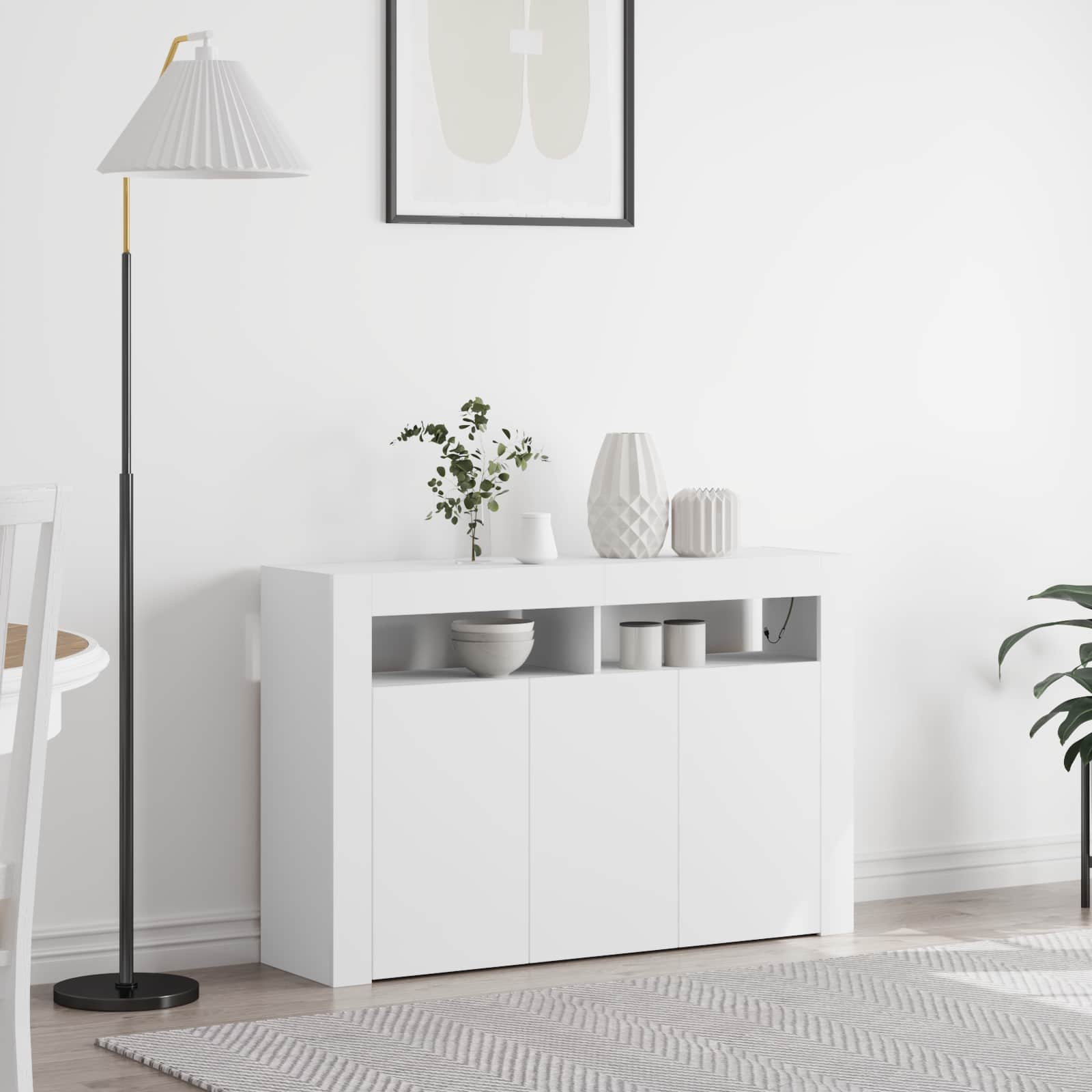 Sideboard Weiß 116 x 30 x 75 cm Holzwerkstoff