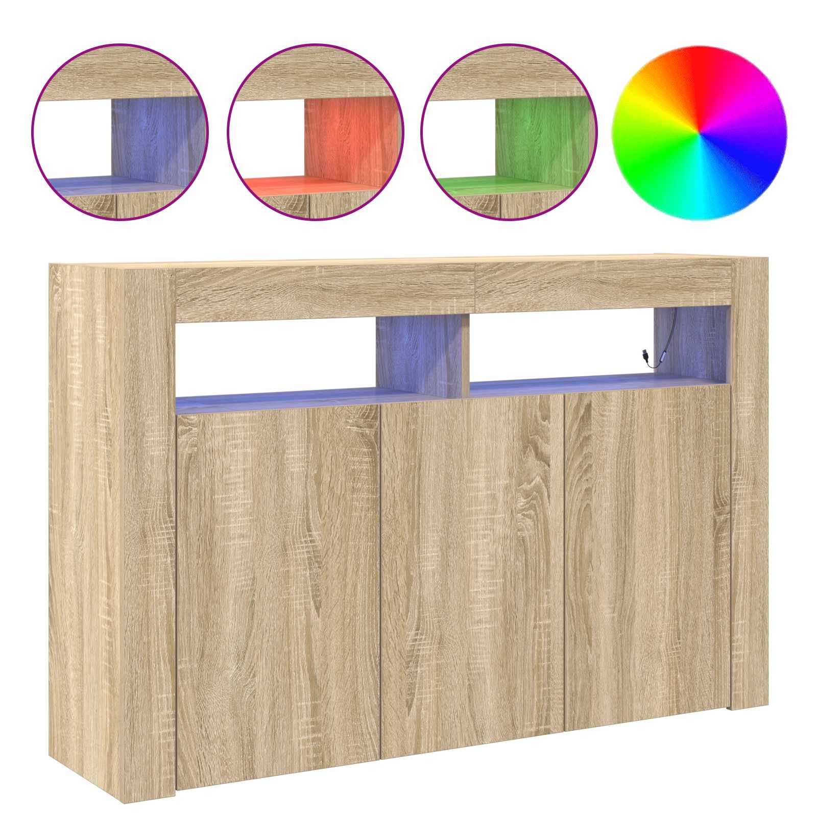 Sideboard Sonoma-Eiche 116 x 30 x 75 cm Holzwerkstoff