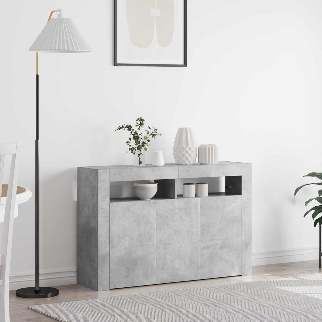Sideboard Beton Grau 116 x 30 x 75 cm Holzwerkstoff