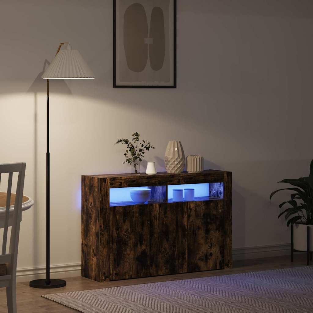 Sideboard Geräucherte Eiche 116 x 30 x 75 cm Holzwerkstoff