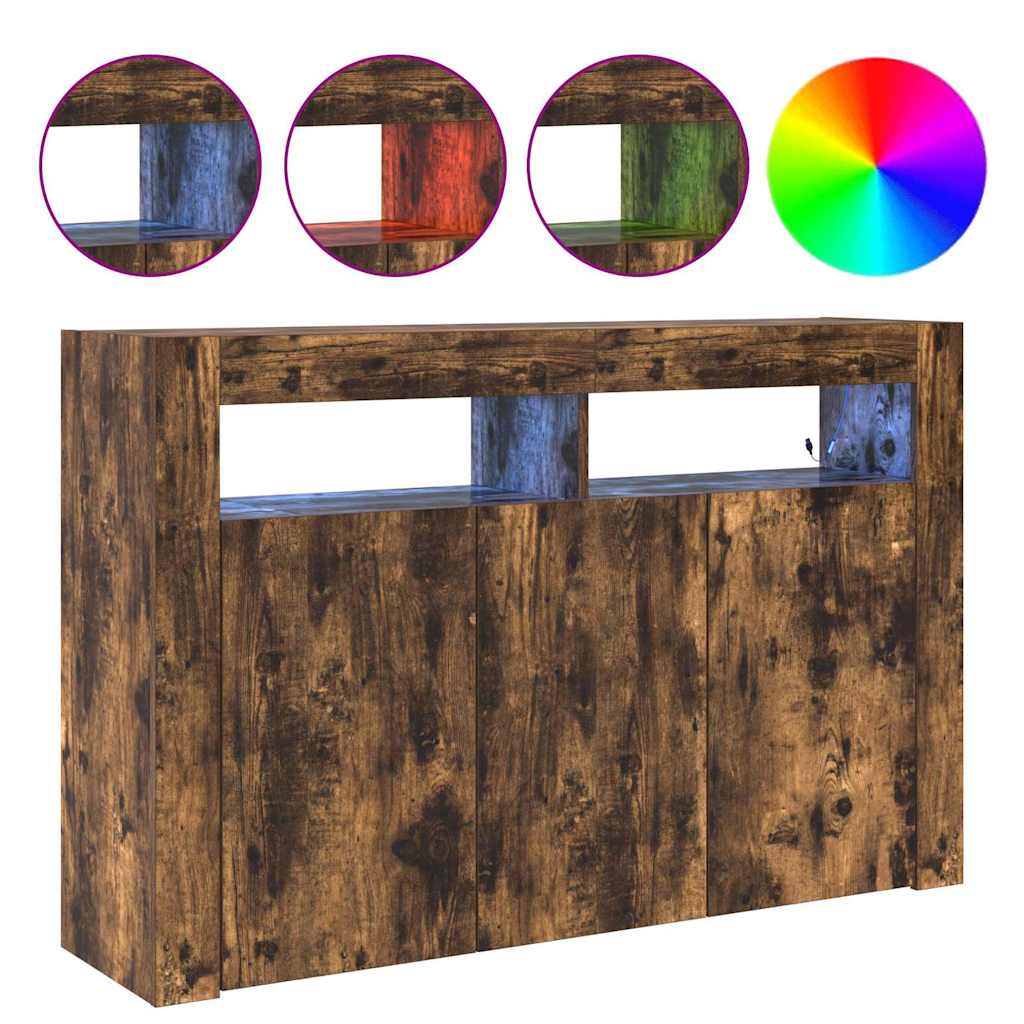 Sideboard Geräucherte Eiche 116 x 30 x 75 cm Holzwerkstoff