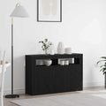 Sideboard Schwarz Eichen-Optik 116 x 30 x 75 cm Holzwerkstoff