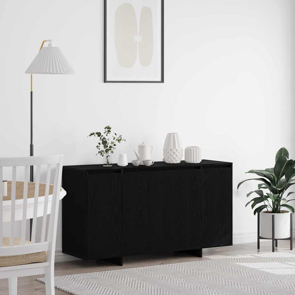 Sideboard Schwarz Eichen-Optik 135 x 41 x 75 cm Holzwerkstoff