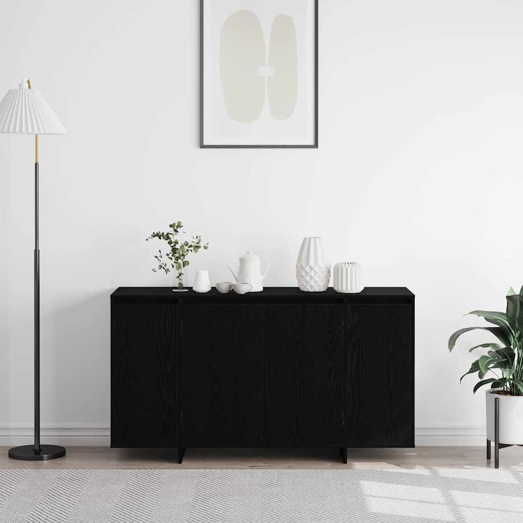 Sideboard Schwarz Eichen-Optik 135 x 41 x 75 cm Holzwerkstoff