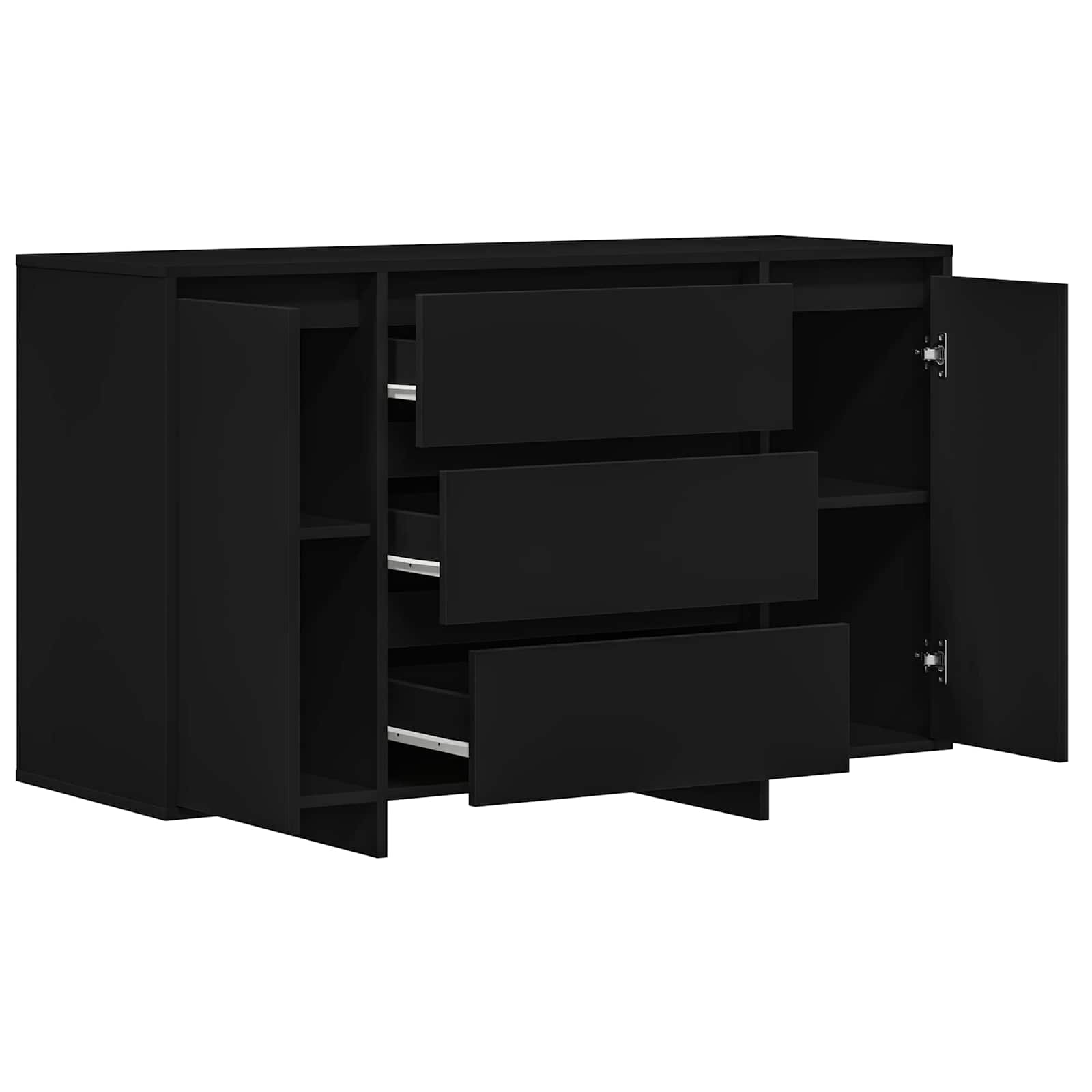 Sideboard mit Schubladen Schwarz 120 x 41 x 75 cm Holzwerkstoff