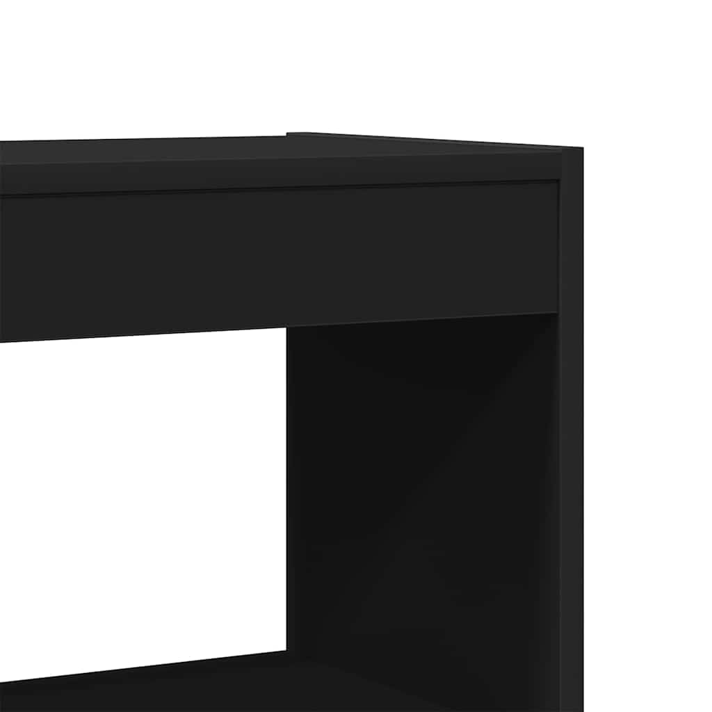 Bücherregal mit Regal Schwarz 80 x 30 x 198 cm Holzwerkstoff
