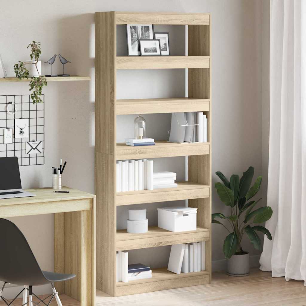 Bücherregal Sonoma-Eiche 80 x 30 x 198 cm Holzwerkstoff