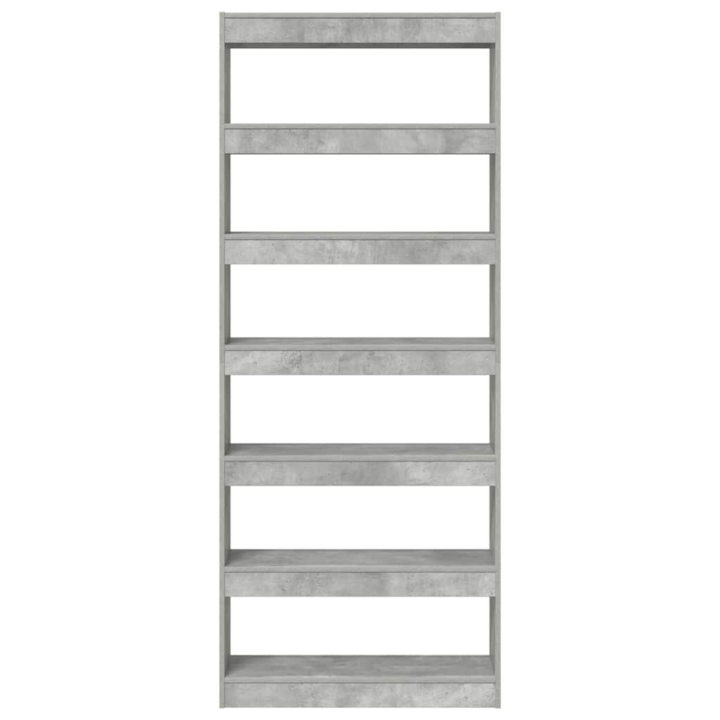 Bücherregal mit Regal Beton Grau 80 x 30 x 198 cm Holzwerkstoff