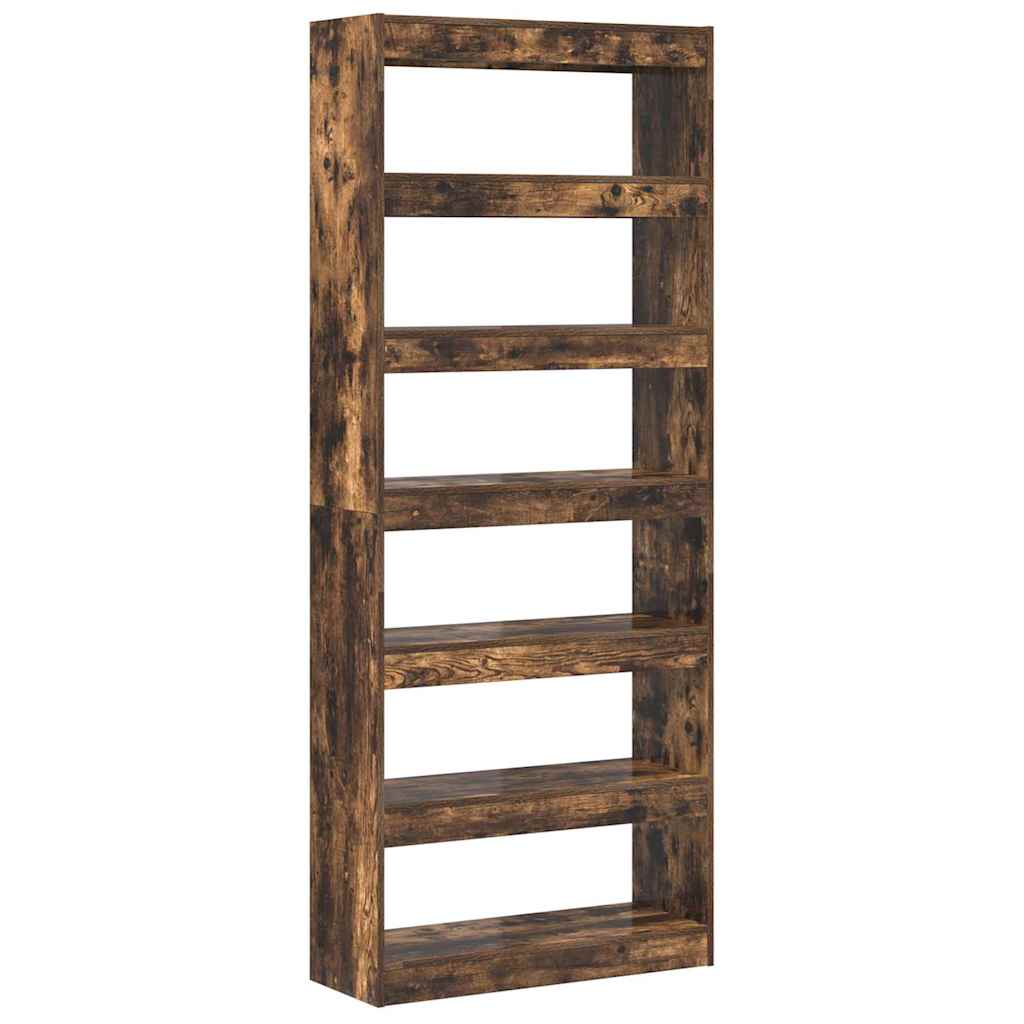 Bücherregal Geräucherte Eiche 80 x 30 x 198 cm Holzwerkstoff